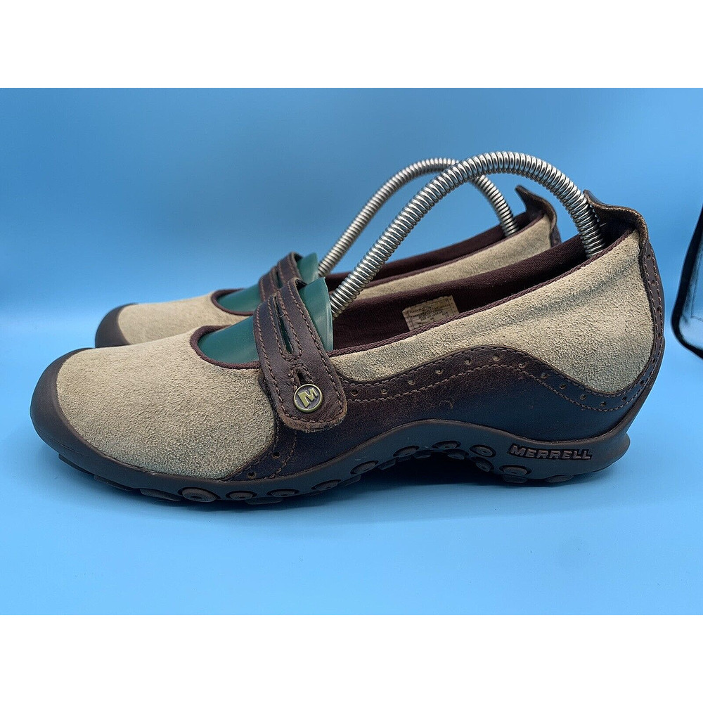 MERRELL Plaza Bandeau Dark Taupe Leather Mary Jane Comfort Shoes Women's Sz 8.5